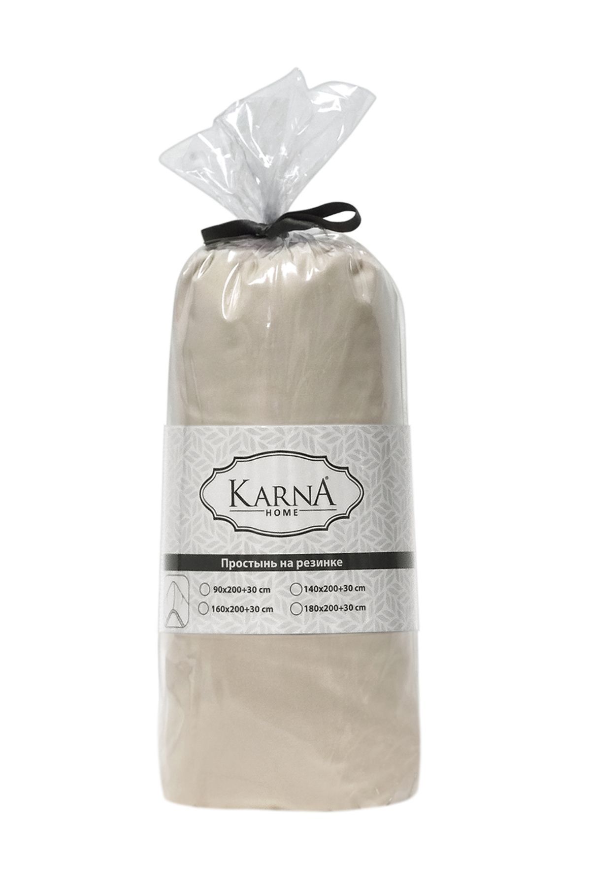 ست ملحفه دو نفره نود Ranforce Double Wheets Cream 160x200 سانتی متر Karna Home