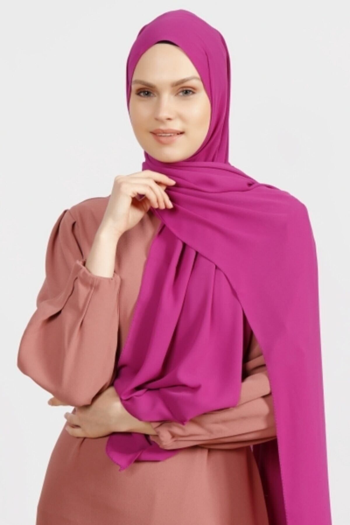 Differenza-Crepe Shawl Fuchsia 3