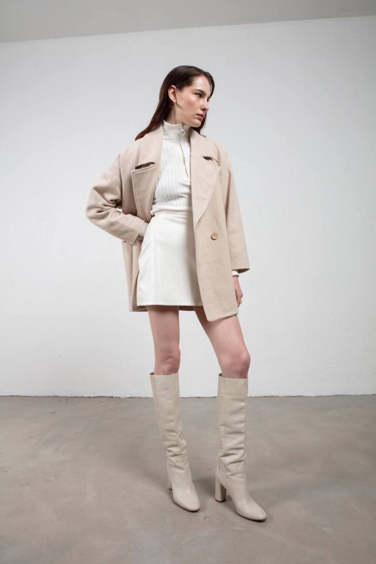 My Blog-Stone Herringbone Oversize Short Coat 5