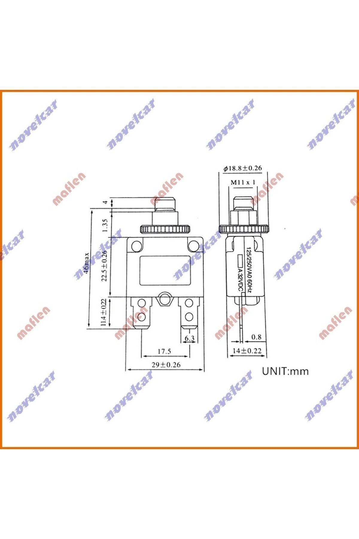 Maflen-20 Amp Automatic Reset Fuse Switch 12v-24v-220v Supported-s1648 Package Content: 1 Piece 4