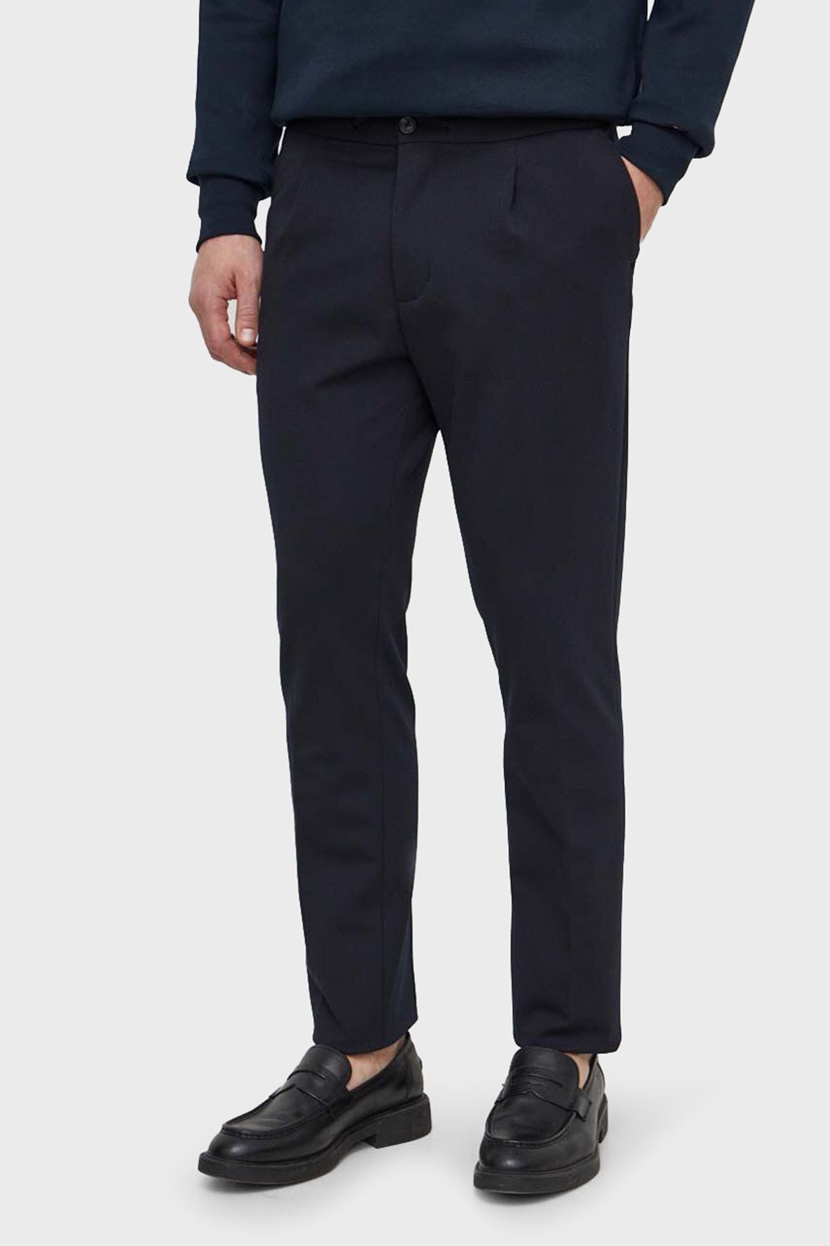 شلوار آبی مردانه مناسب کمر معمولی با جیب های آرم MW0MW33928 DW5 Tommy Hilfiger