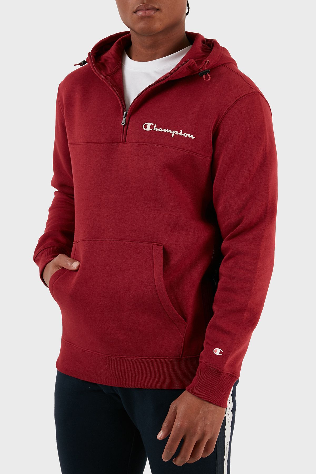 Champion Yar m Fermuarl ci Polarl Kapu onlu Comfort Fit Sweat Erkek SWEAT 219095 TBR RS508