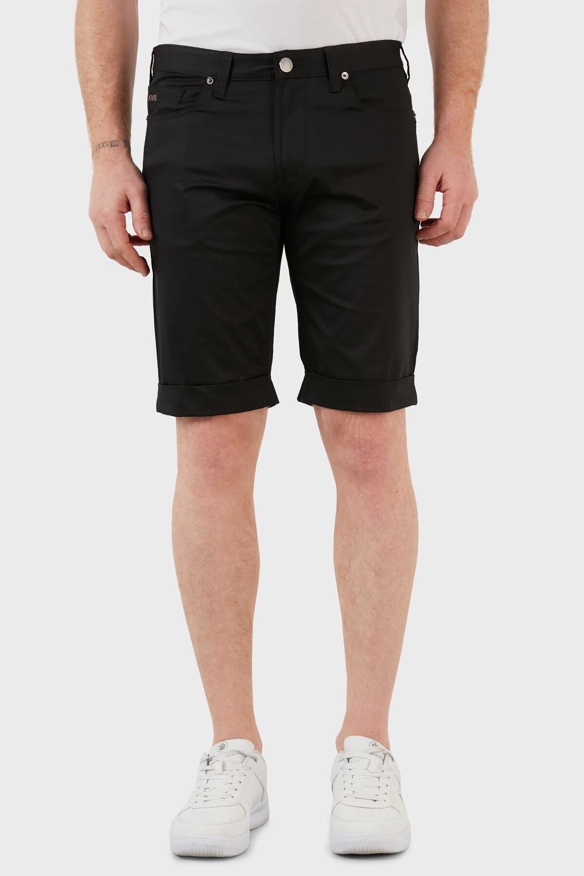 شلوار کوتاه نخی منظم با شلوار کوتاه مردانه جیبی 8n1pa6 1nj7z 0999 Emporio Armani
