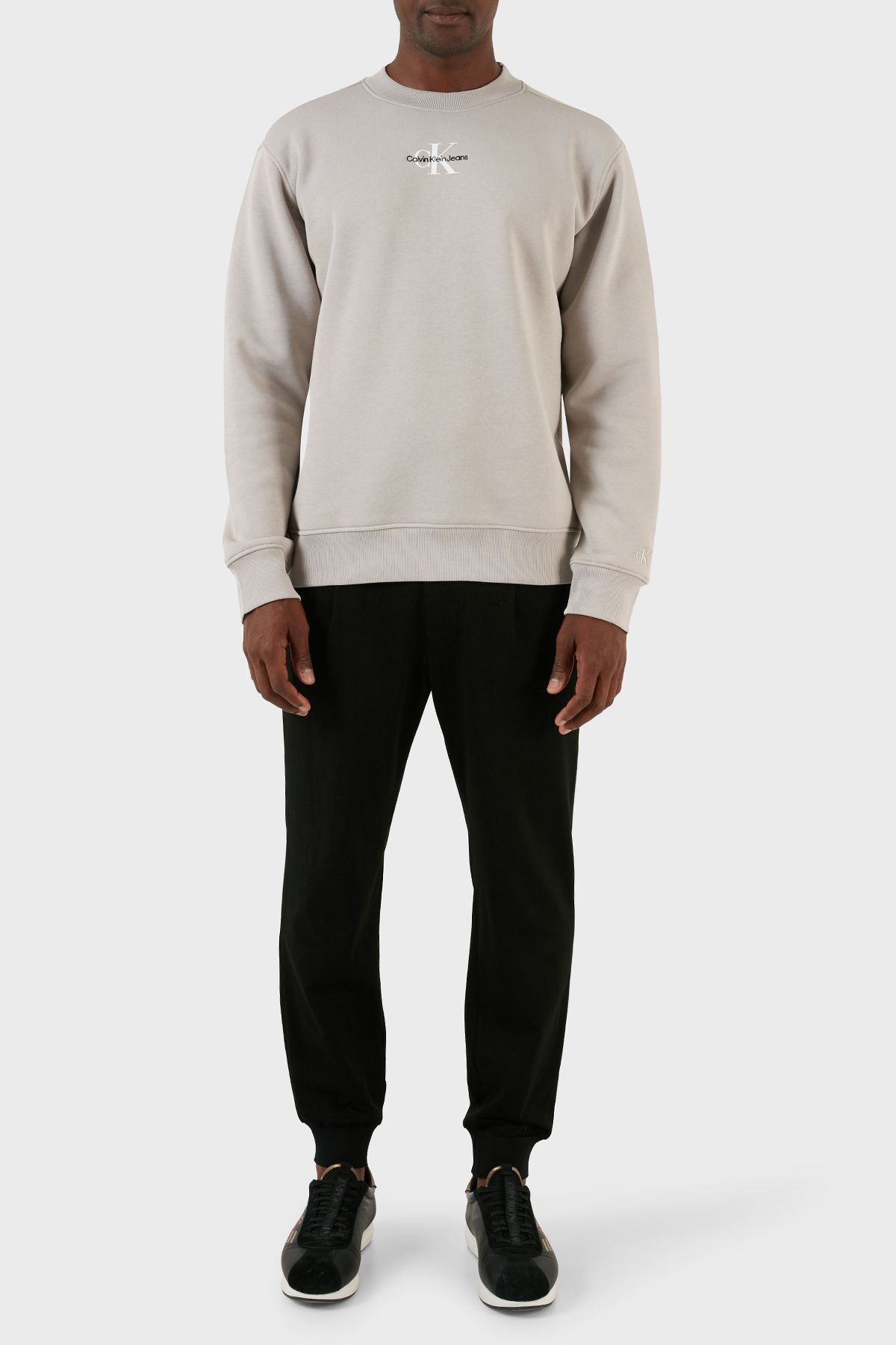 سویشرت خاکستری مردانه دوچرخه لباس معمولی مناسب J30J323434PEE عرق J30J323434 PE Calvin Klein