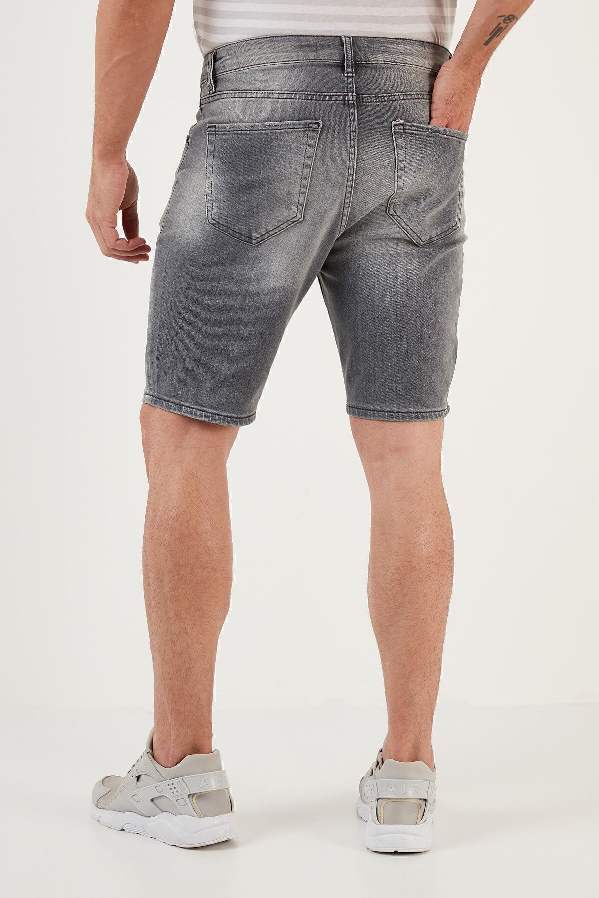 شورت و شلوارک مردانه خاکستری بوراتی | 4501M22IBIZA اورجینال - تصویر 3