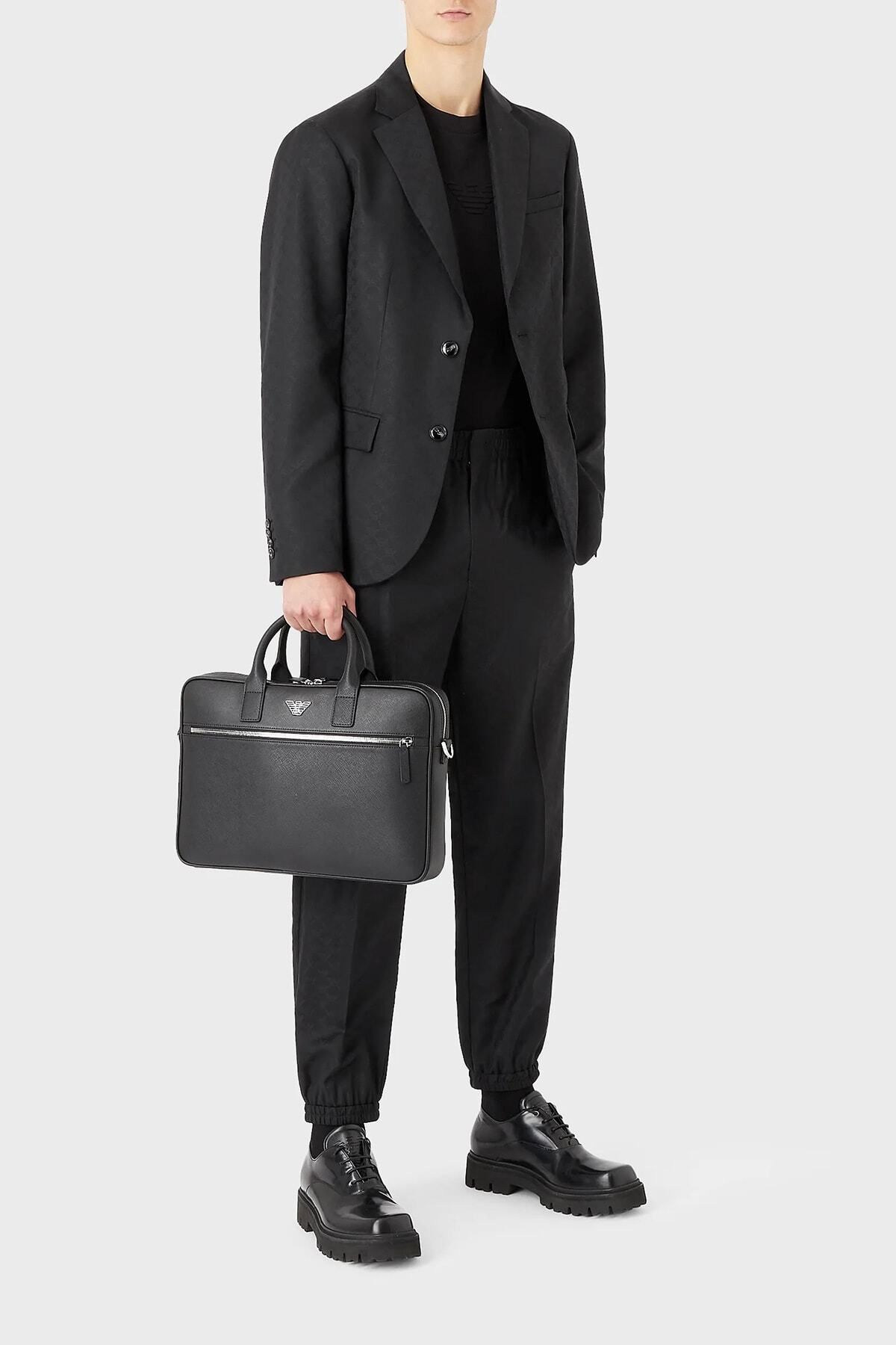 کیف لپ‌تاپ زیپ‌دار با بند بلند شونده کیف مردانه Y4p119 Y138e 81072 Emporio Armani