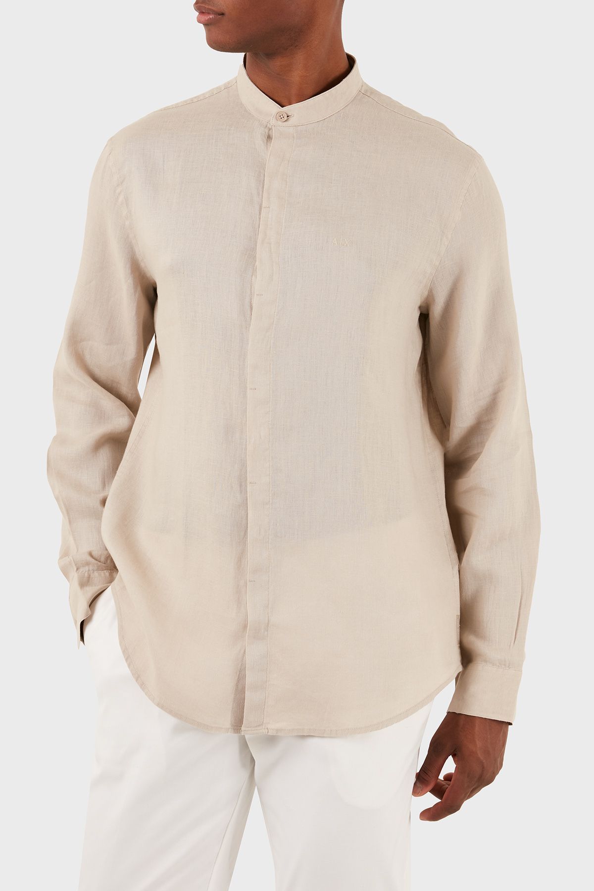 پیراهن / بلوز دکمه دار نود مردانه کتانی معمولی 8NZC66 ZNCFZ 1724 Armani Exchange