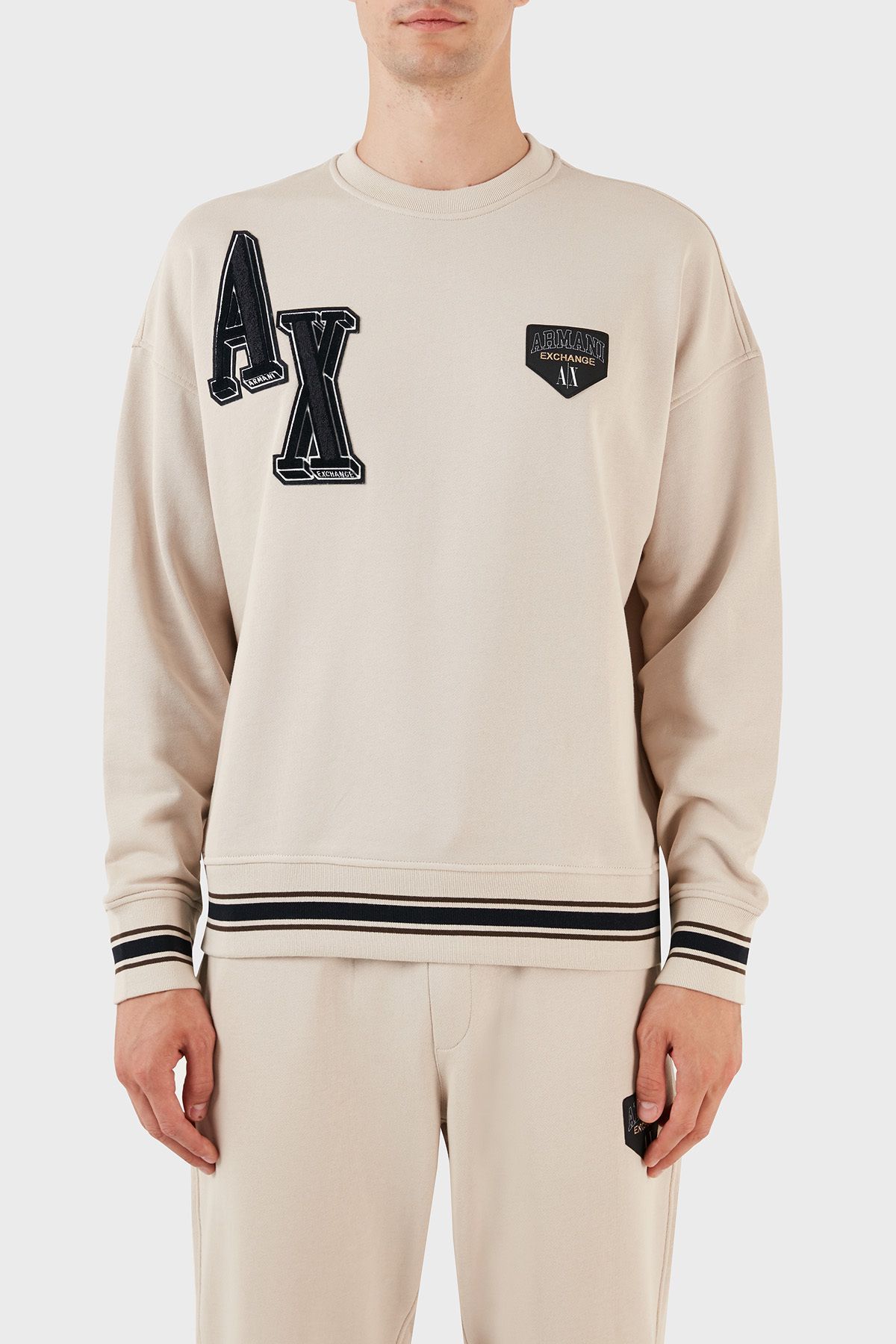 عرق یقه مردانه کتون Regular Fit Crew SWEAT 6RZMJE ZJDPZ 1934 Armani Exchange