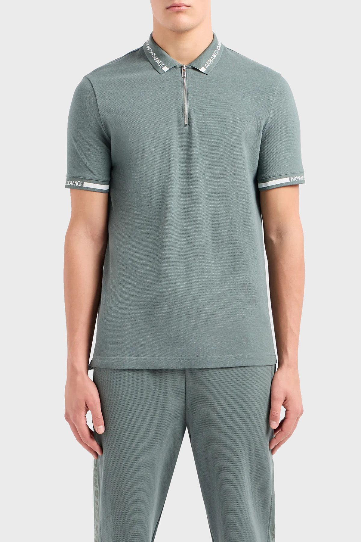 تی شرت یقه پولو با تناسب معمولی نخی تی شرت پولو مردانه 3DZFLH ZJM5Z 1888 Armani Exchange