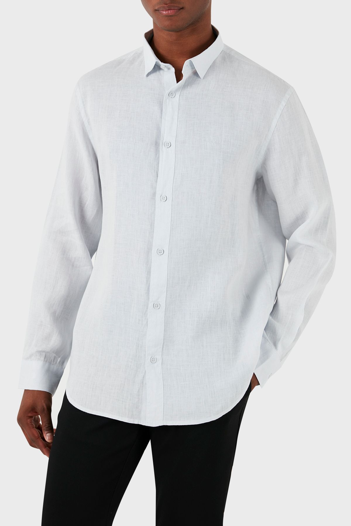 پیراهن / بلوز دکمه دار آبی مردانه مخصوص مناسب 8NZC50 ZNCFZ 15CZ Armani Exchange