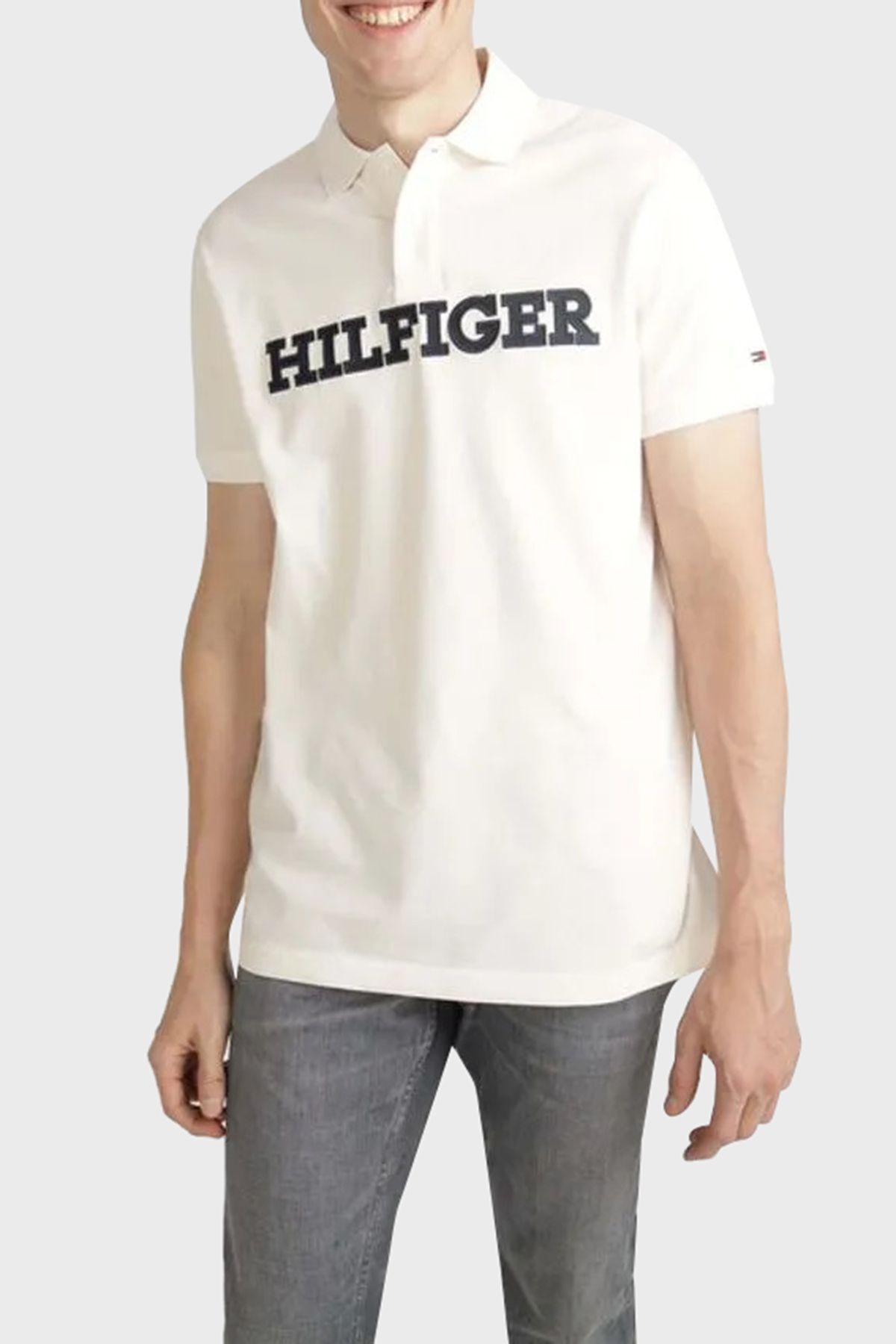 تی شرت یقه پولو سفید مردانه پیراهن معمولی چوگان yaka trans tring mw0mw35613 ybh Tommy Hilfiger
