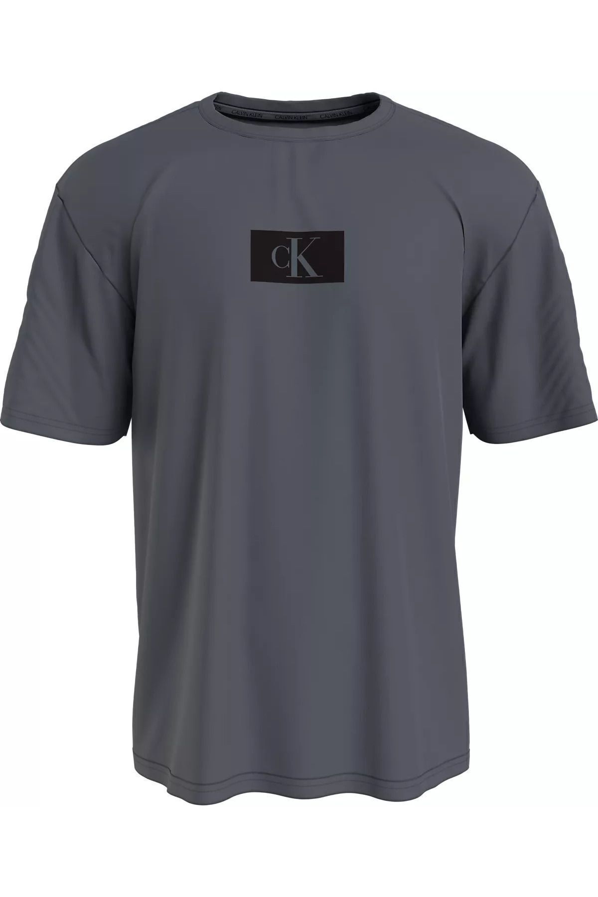 تی شرت خاکستری مردانه پنبه ای آستین کوتاه 000nm2399e CKP با آرم Calvin Klein
