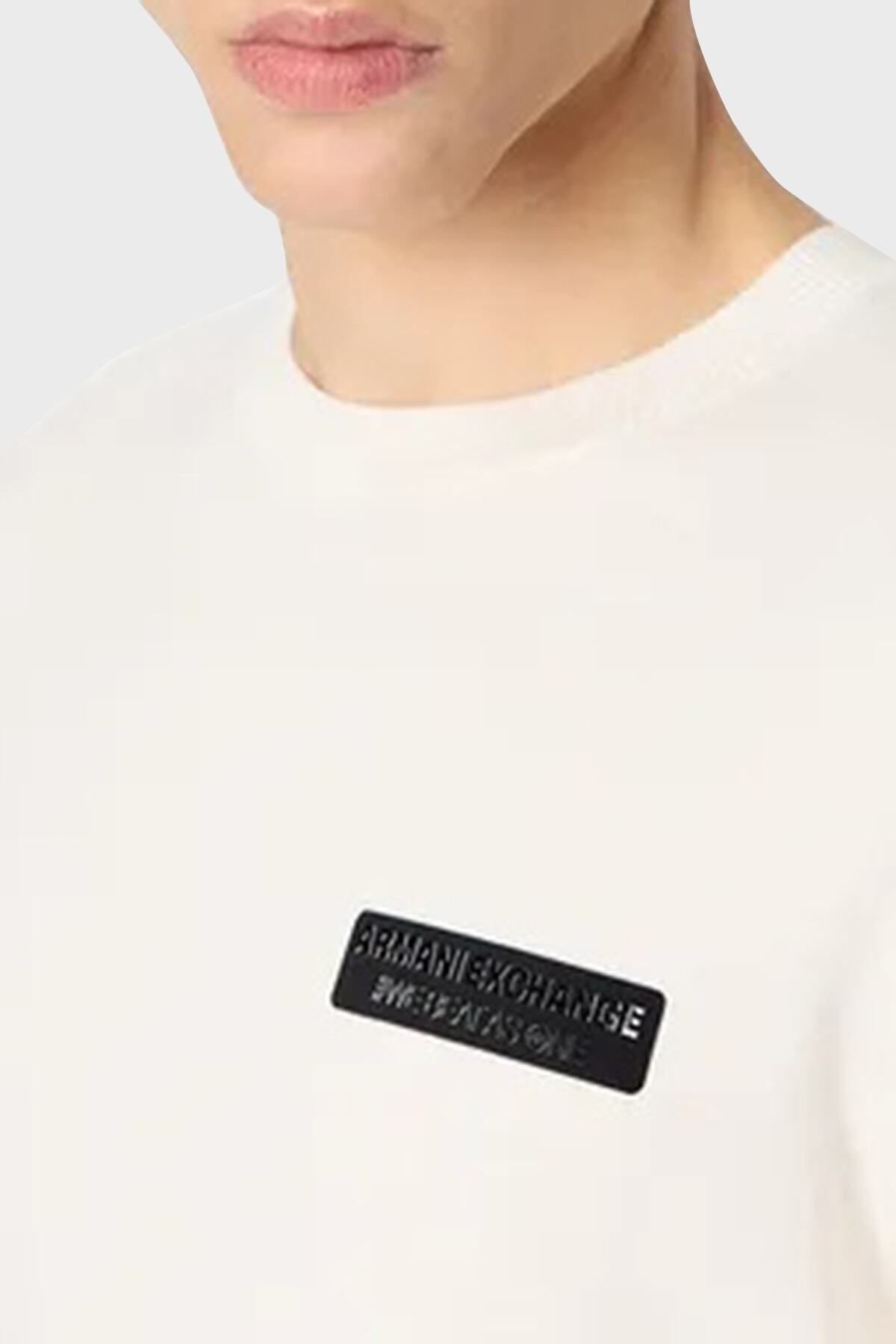 پلیور سفید مردانه پنبه به طور منظم لباس یقه دوچرخه قزاق 6rzm1e ZMX8Z 1116 Armani Exchange