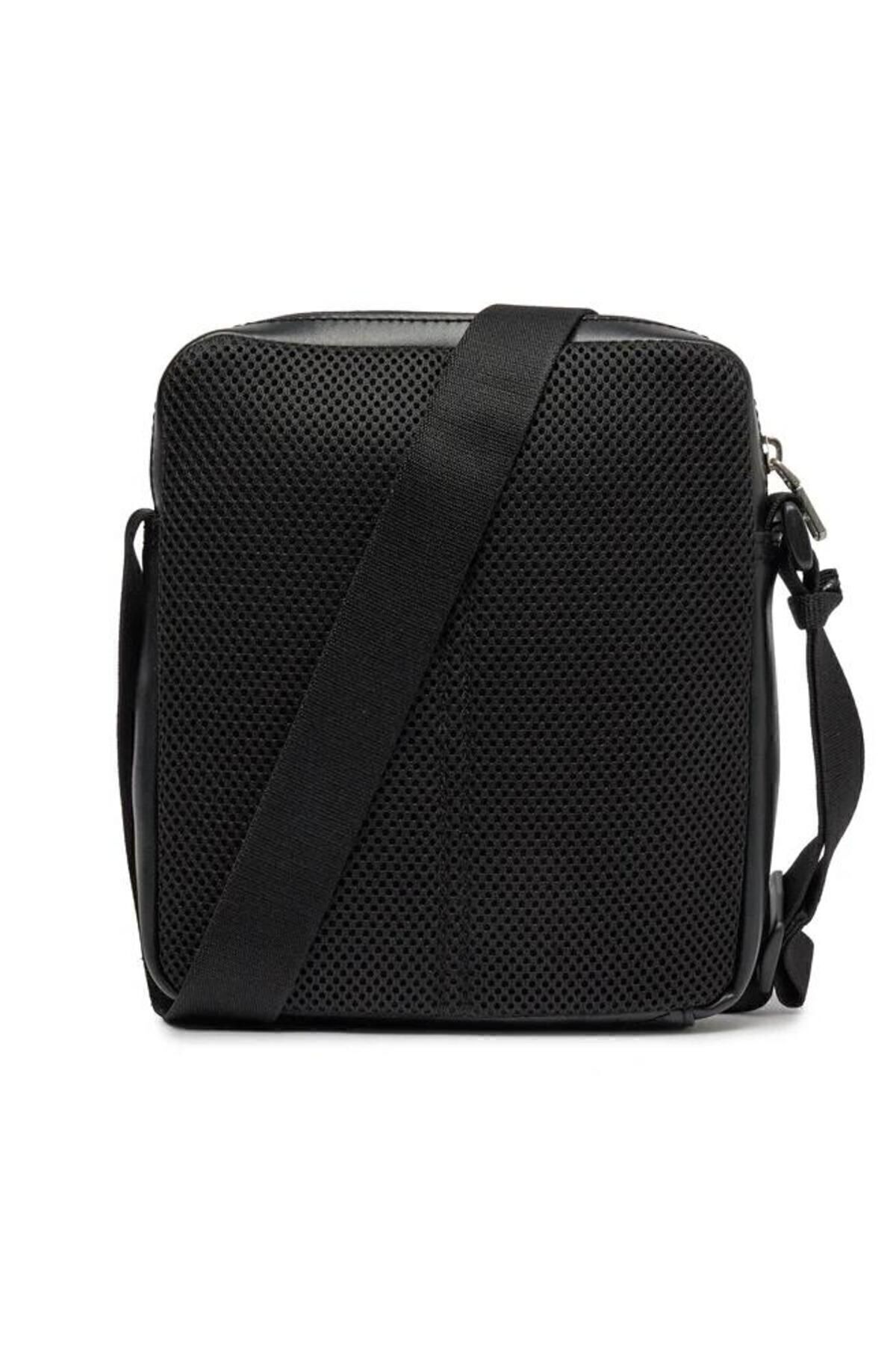 کیف شانه ای مشکی مردانه سیاه Monogram Soft Reportter 18 AOP Calvin Klein