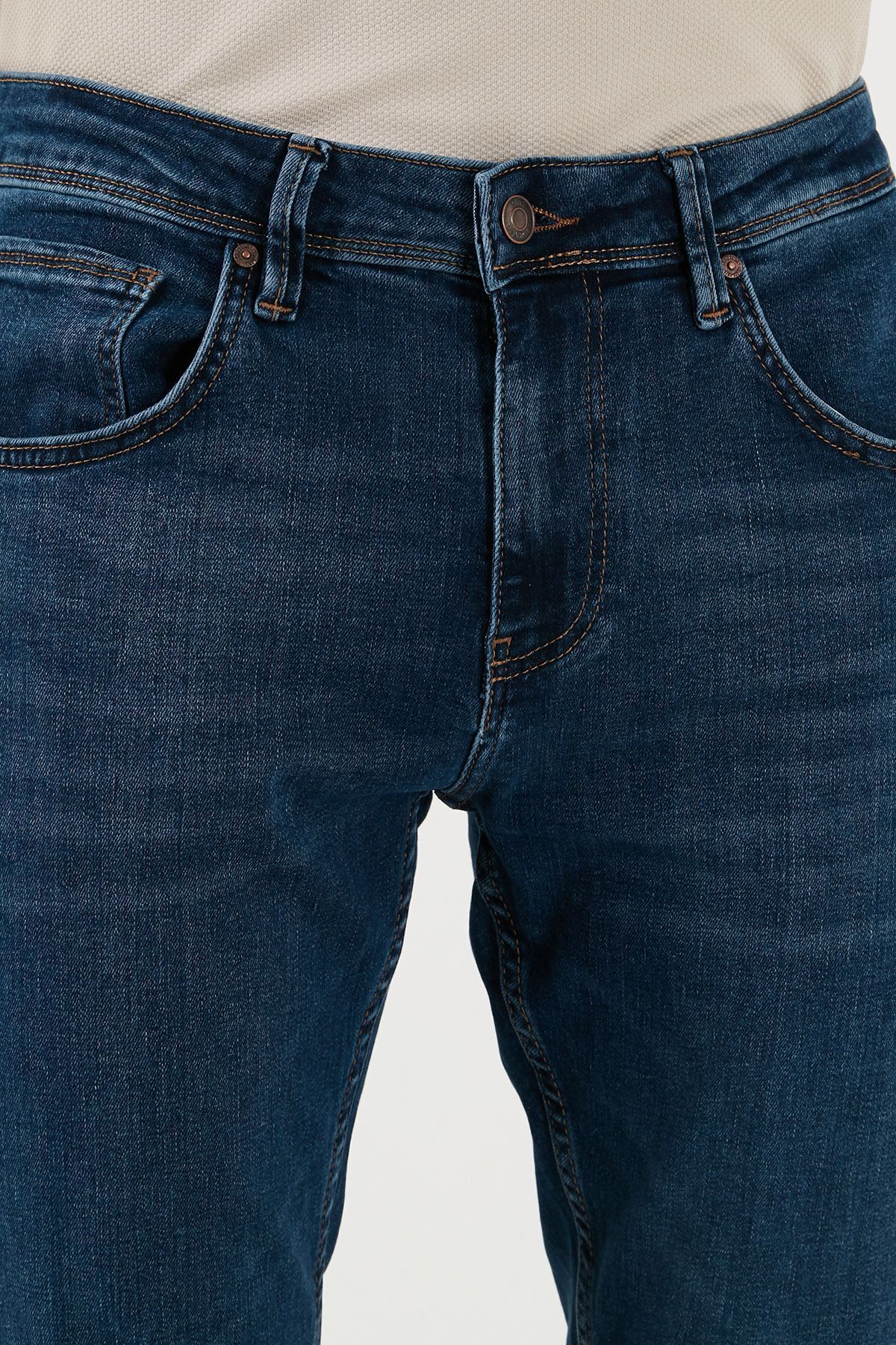 Buratti-High Waist Slim Fit Men's Jeans - Cotton Jeans 3300J107Tokyo 5