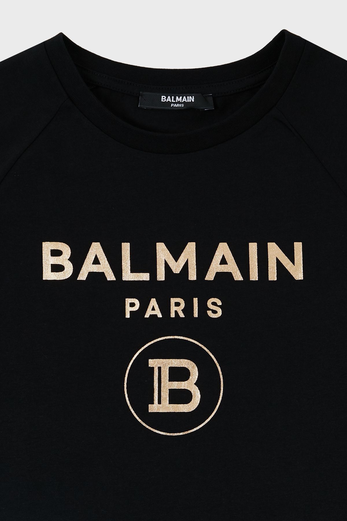 BALMAIN-Crew Neck Cotton Kids T-Shirt - T SHIRT 6O8101 OX390 930OR 3