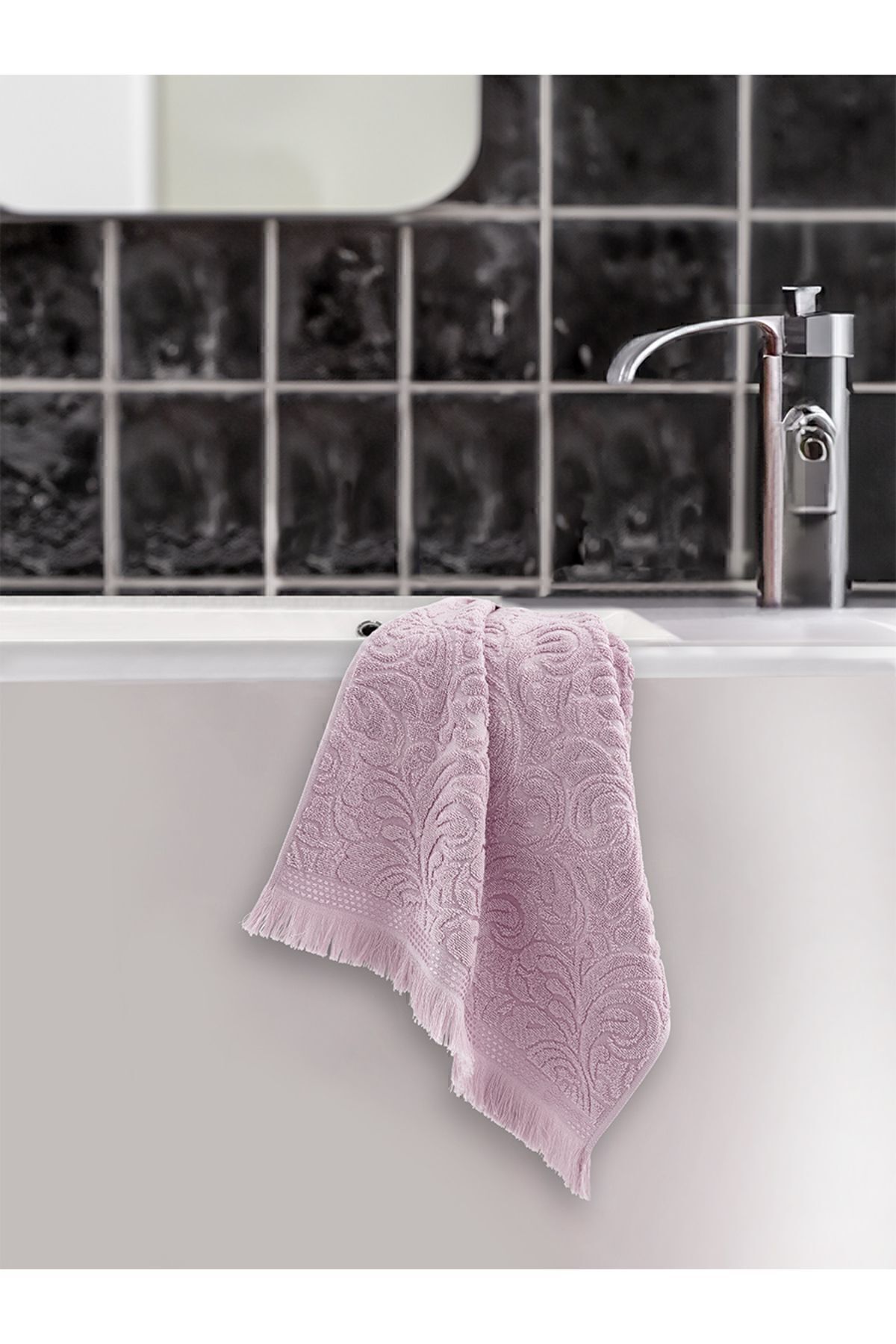 حوله آشپزخانه سفید ESRA JACQUARD با 50x90 سانتی متر Karna Home
