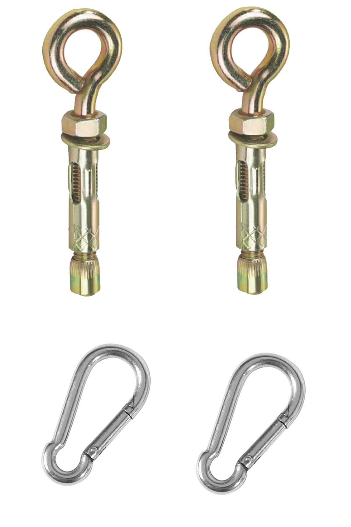 Bundera Salıncak,hamak,box Torbası,yoga Asma Aparatı, Tavan Salıncağı 2 Adet Çelik Dubel +karabina