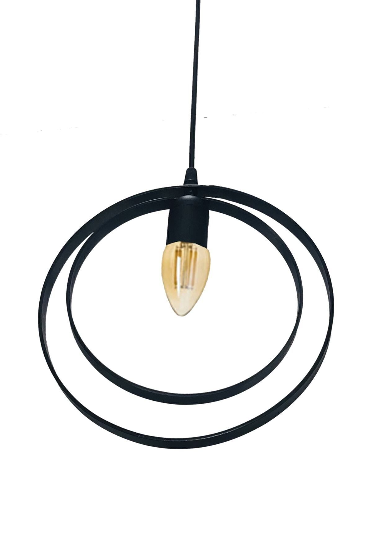 Bundera-Runden Chandelier Black Metal Pendant Lamp Wrought Iron Retro Rustic Office Cafe Hotel Decorative Modern Ceiling Lamp 5