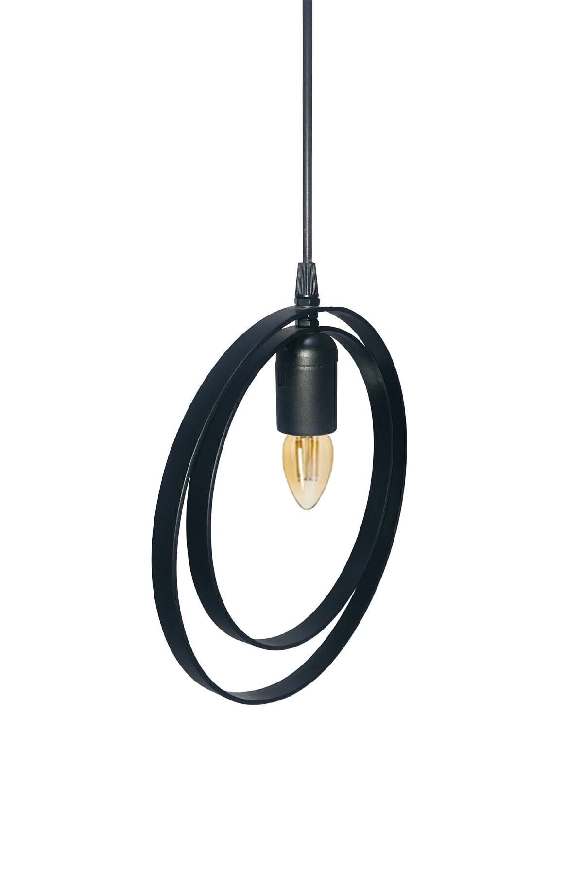 Bundera-Runden Chandelier Black Metal Pendant Lamp Wrought Iron Retro Rustic Office Cafe Hotel Decorative Modern Ceiling Lamp 7