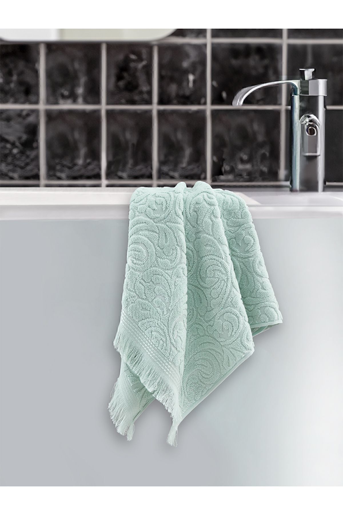 حوله آشپزخانه سفید ESRA JACQUARD با 50x90 سانتی متر Karna Home