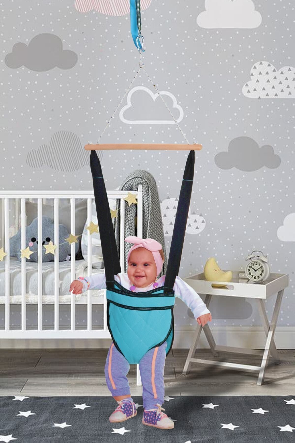 Bundera Bella Bebek Hoppala Zıp Zıp Askılı Yaylı Yürüteç Emniyet Kemerli Tavana Asılan Yaylı Zıpzıp fotoğrafı 2 (önizleme)