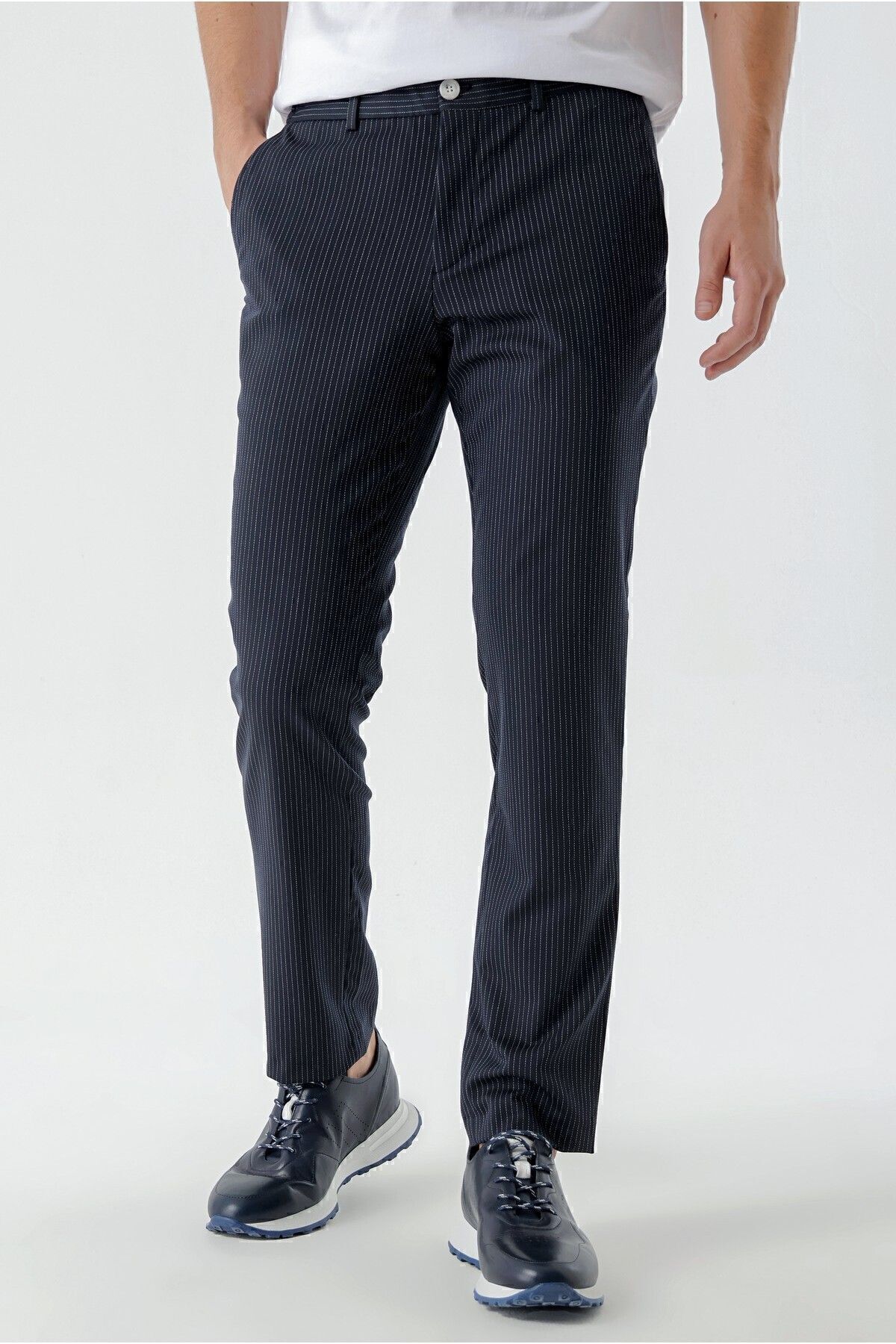 شلوار پارچه ای آبی مردانه قالب دریایی SLIM FIT Morven