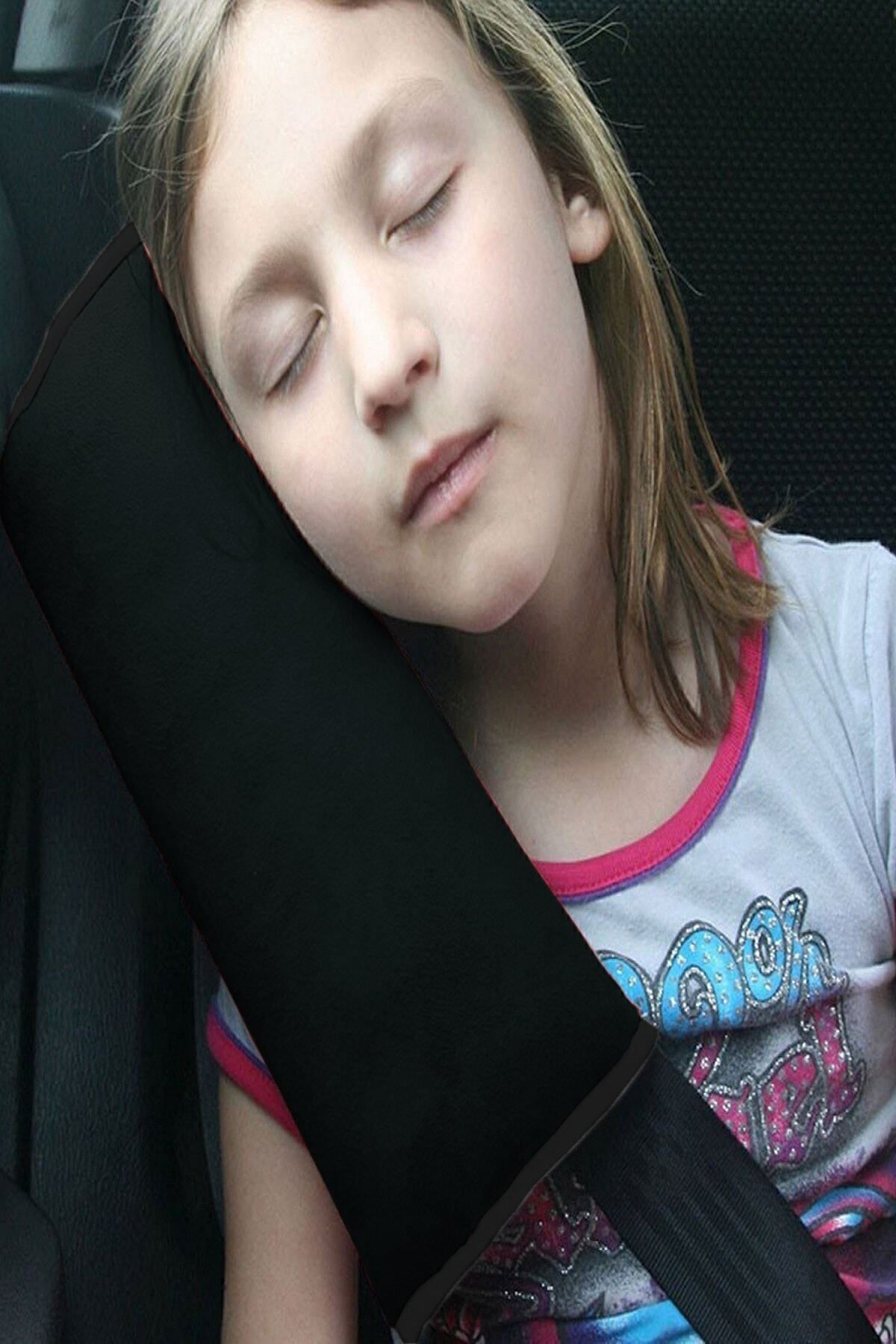 Bundeba-Seat Belt Sleeping Pad Black Vehicle Car Pillow Auto Seat Belt Pad Child Vehicle Pillow 4