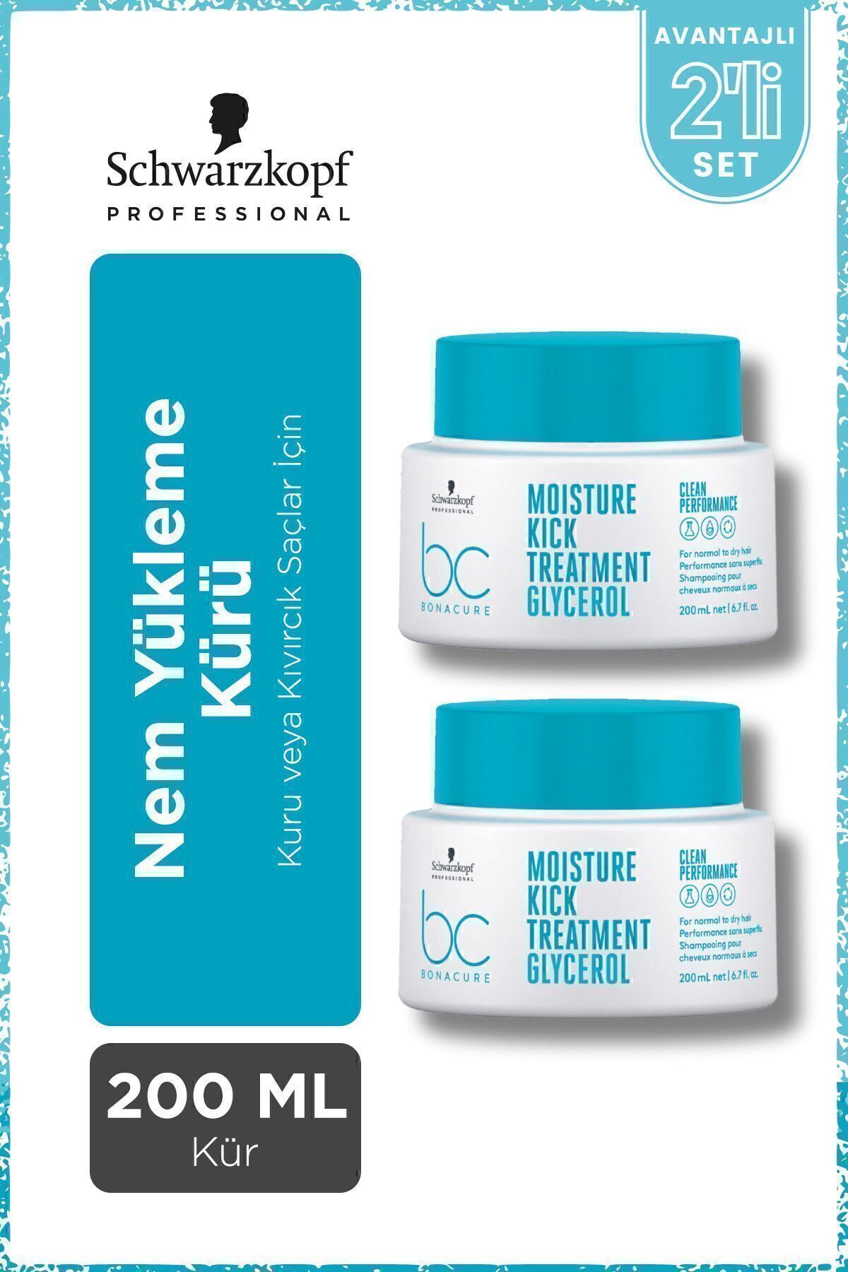 BC Clean Moisture Loading Cure 200ml x 2 pcs - برای موهای خشک و وز Bonacure