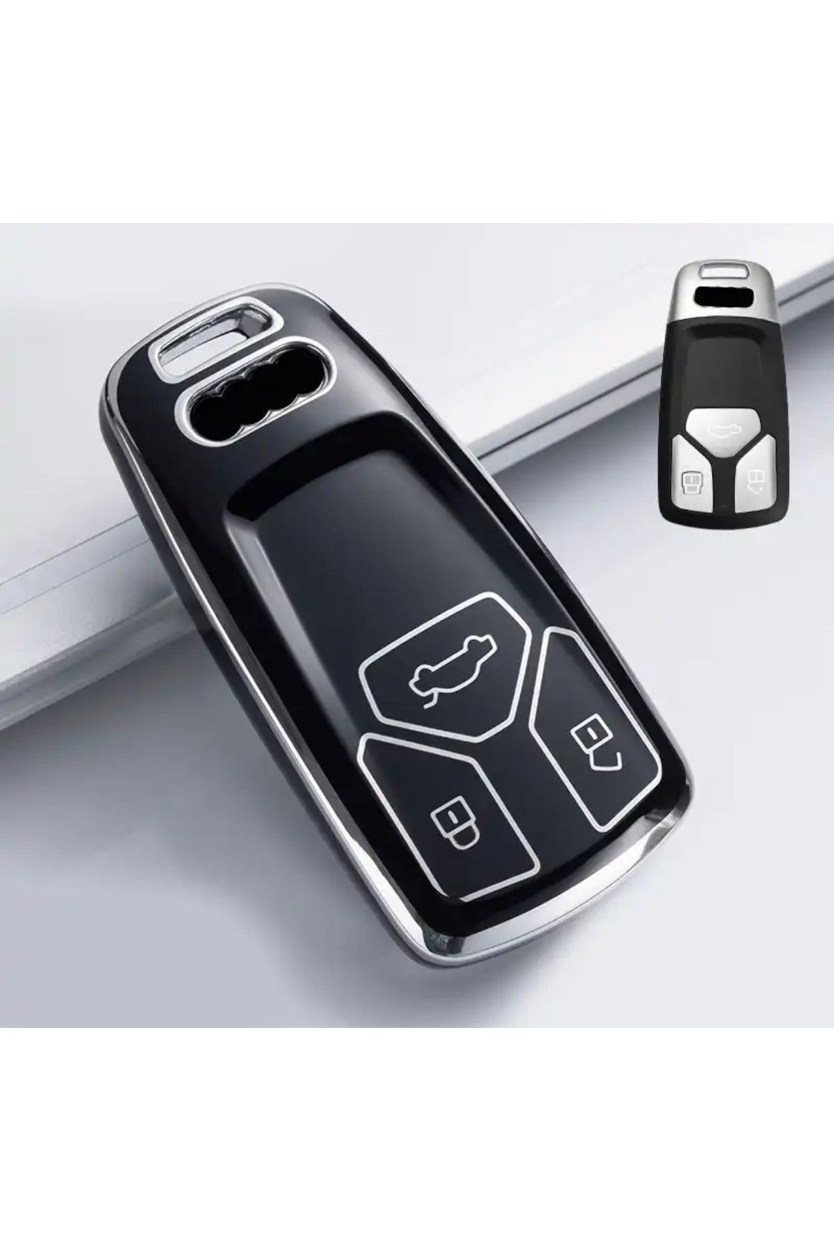 emii auto spare parts-For Audi A6 A5 Q7 S4 S5 S7 A4 B9 A4l 4m 8w Q5 Tt Tts Rs 8s Coupe Key Case Black/gray 1