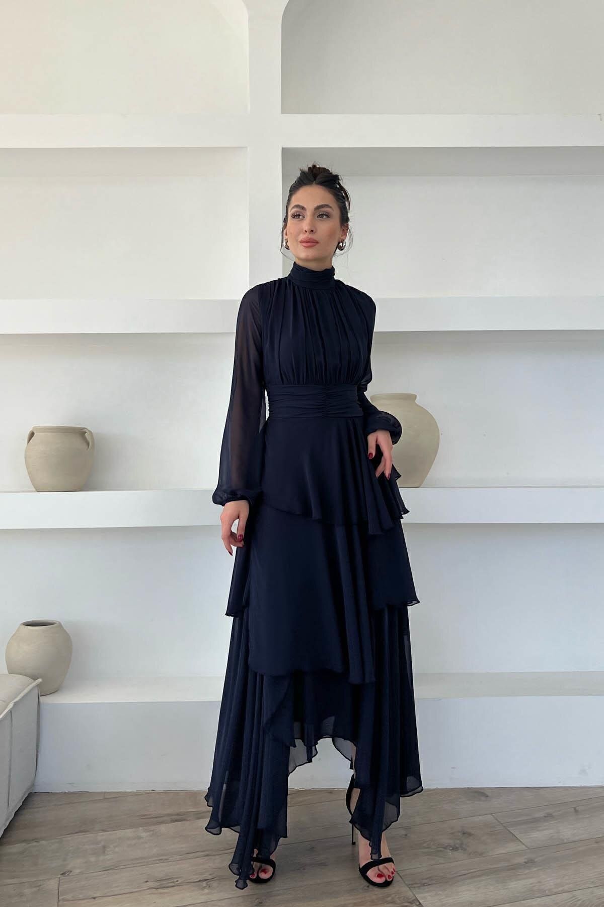 LİBAS-Chiffonkleid in Midi-Länge 3