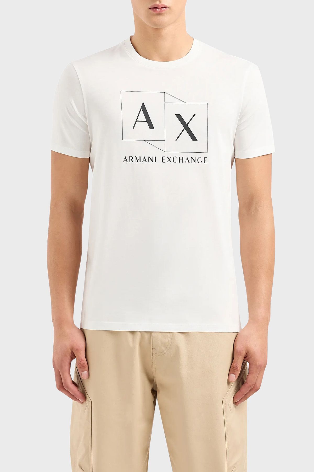 تی شرت مردانه یقه پیراهن معمولی نخی 3DZTAD ZJ9AZ 1116 Armani Exchange