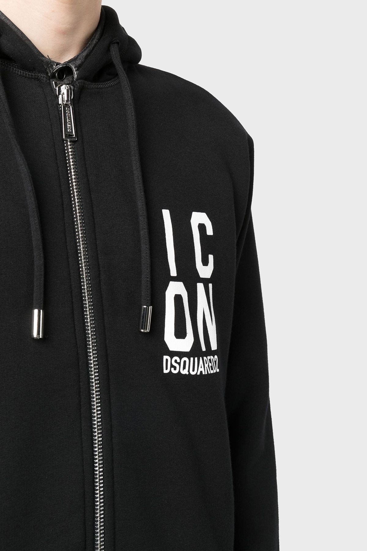 سویشرت مشکی مردانه پنبه ای آرام و مناسب تر عرق 900 DSquared2
