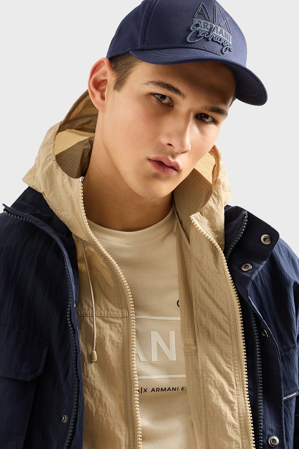 کلاه آبی مردانه پنبه گاباردین 954210 4R110 62636 Armani Exchange