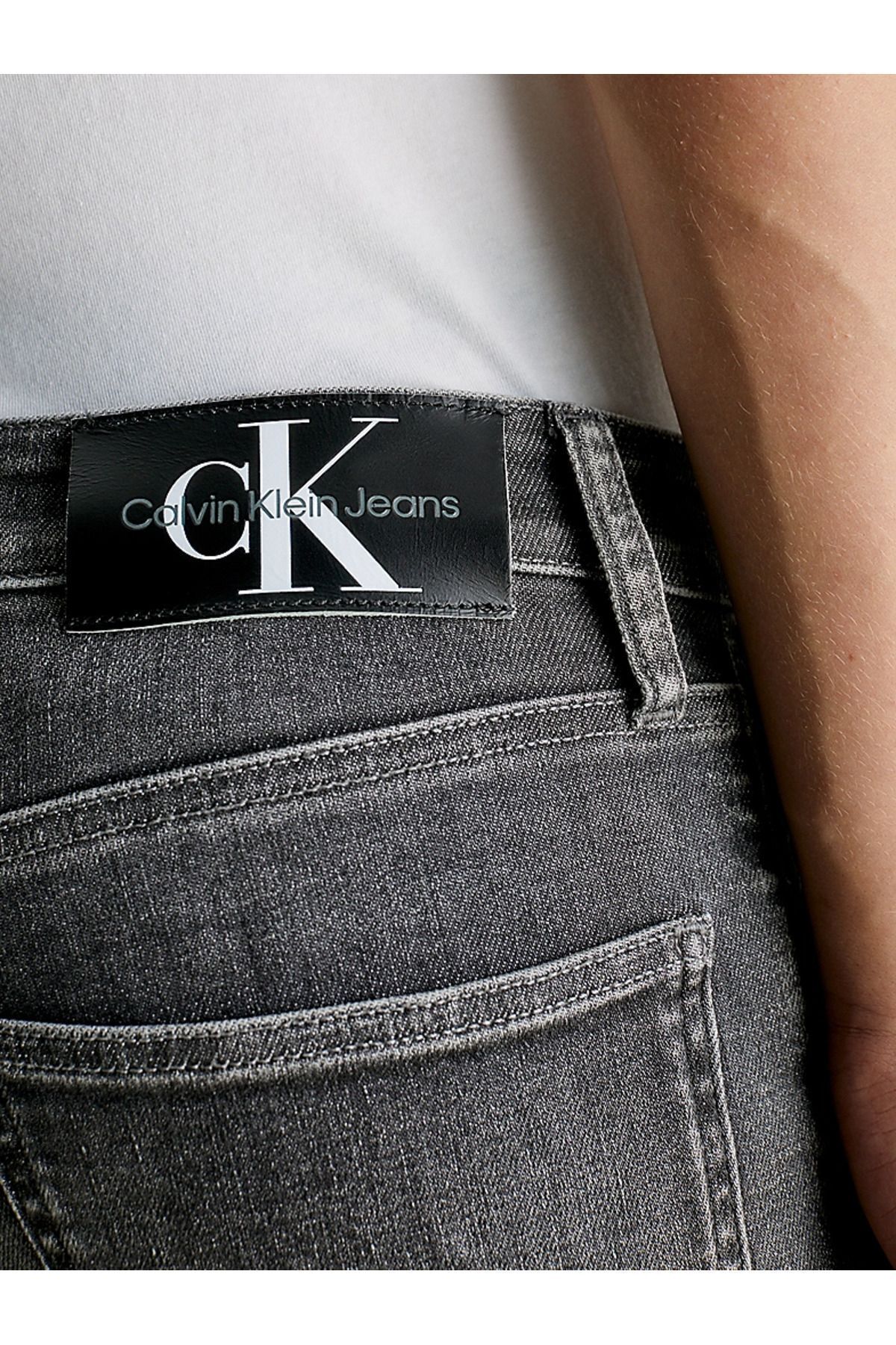 شلوار جین مردانه پارچه کمر نرمال مدل مسطح آبی J30J324199 1BZ Calvin Klein
