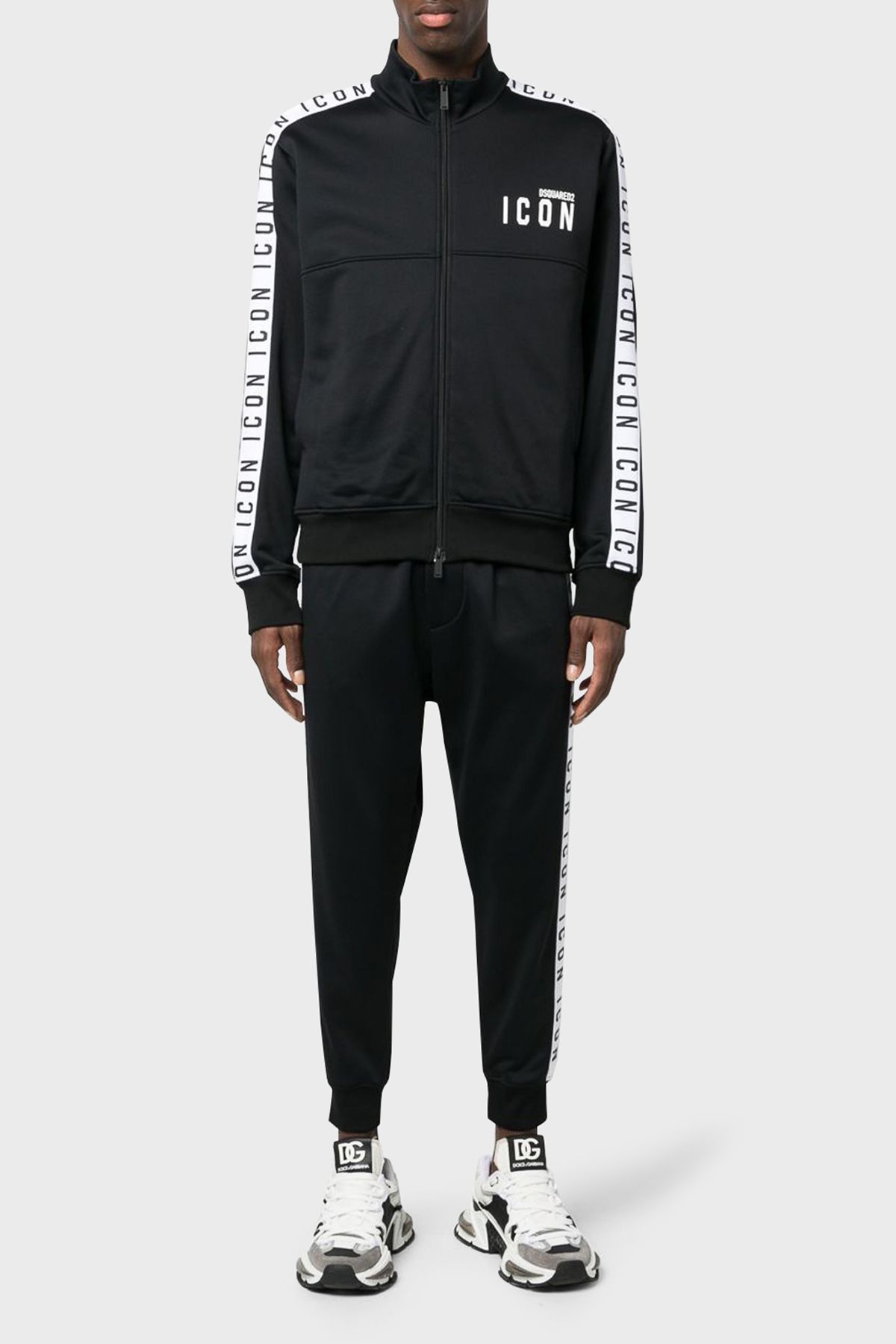 سویشرت مشکی مردانه پنبه معمولی مناسب یقه قرمز عرق 900 DSquared2