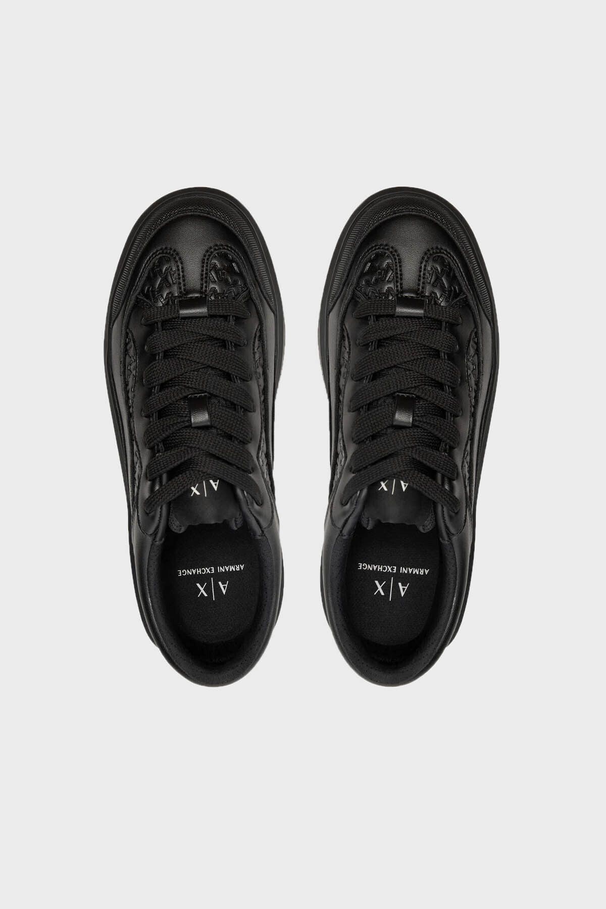 اسنیکر مشکی مردانه کفش های ورزشی با آرم چرمی xux193 xv908 k001 Armani Exchange