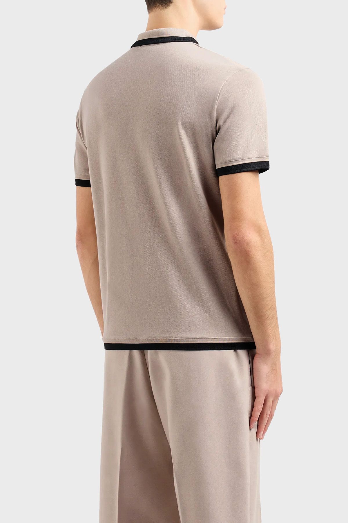 یقه تی شرت یقه دار زیپ دار نخی معمولی تی شرت یقه دار مردانه یقه دار 3D1FE5 1JTKZ Emporio Armani