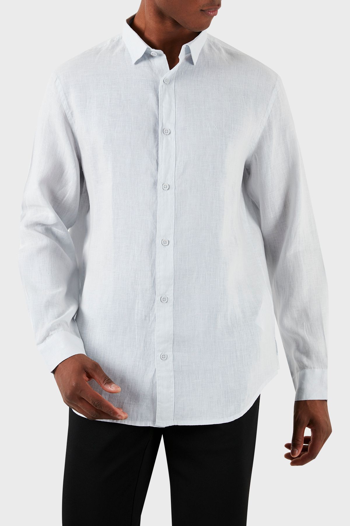 پیراهن / بلوز دکمه دار آبی مردانه مخصوص مناسب 8NZC50 ZNCFZ 15CZ Armani Exchange
