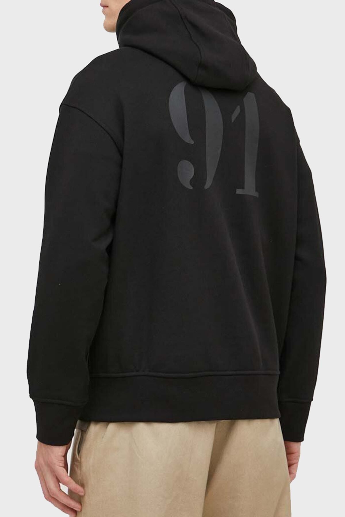 سویشرت مشکی مردانه نیش پنبه لوگوی معمولی عرق مناسب 6rzmle zj4xz 1200 Armani Exchange