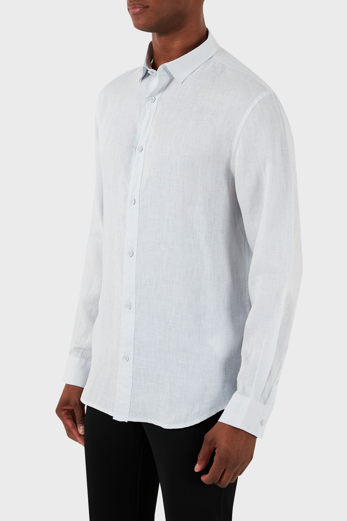 پیراهن / بلوز دکمه دار آبی مردانه مخصوص مناسب 8NZC50 ZNCFZ 15CZ Armani Exchange