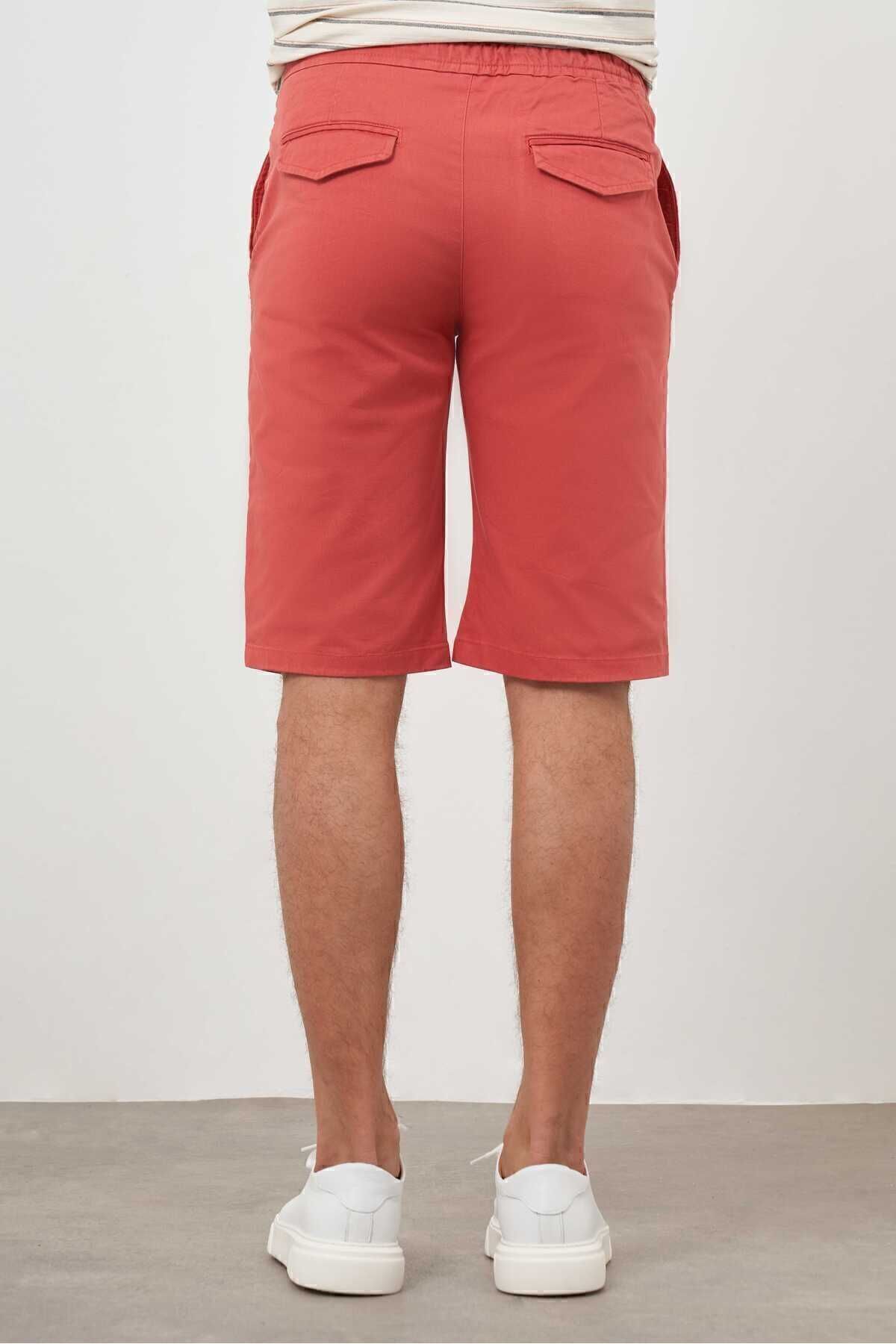 Morven-Men's Pomegranate Flower Cotton Plain Pattern Dynamic Fit Shorts 4