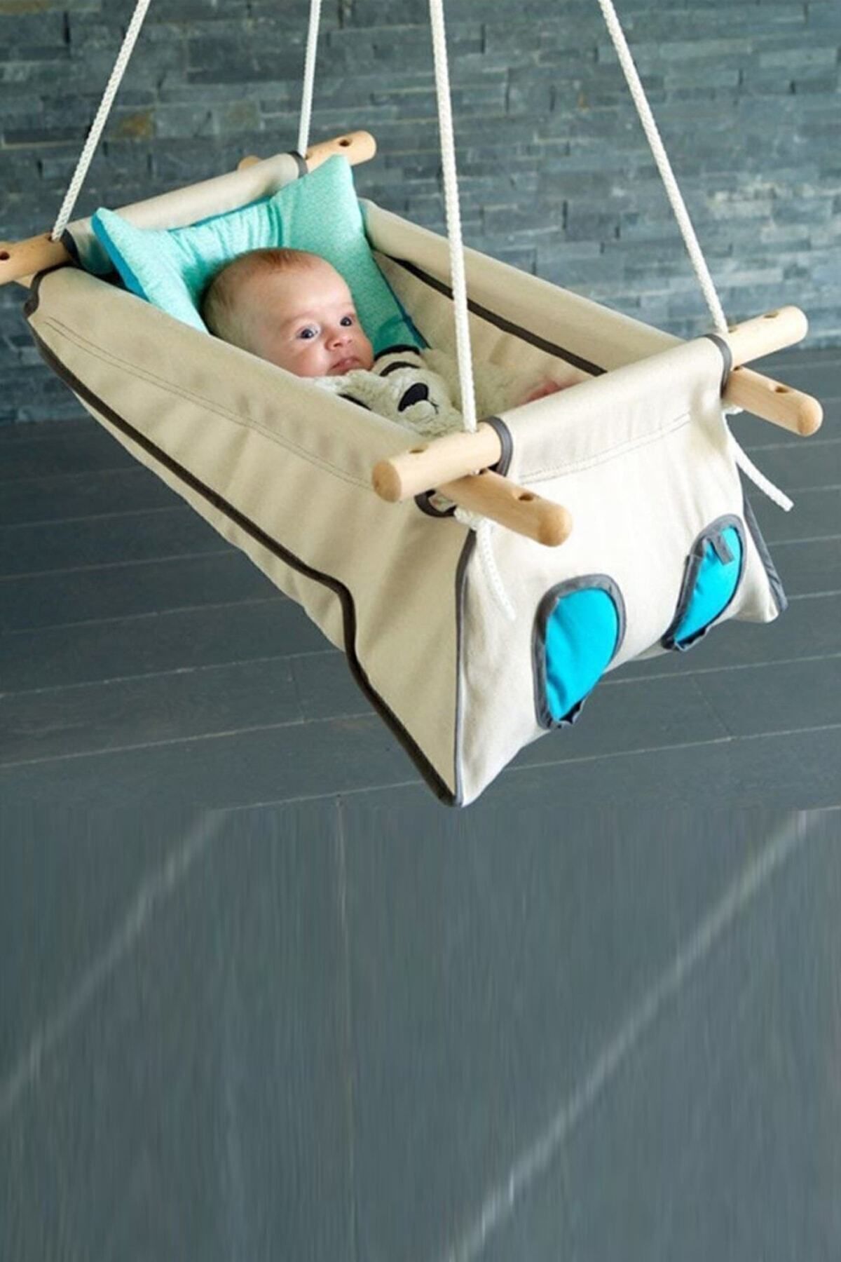Bundera Savana Bebek Hoppala Mavi Bebek Hamak Beşik Yürüteç Tavana Asılan Yaylı Zıpzıp Çocuk Salıncak fotoğrafı 6 (önizleme)