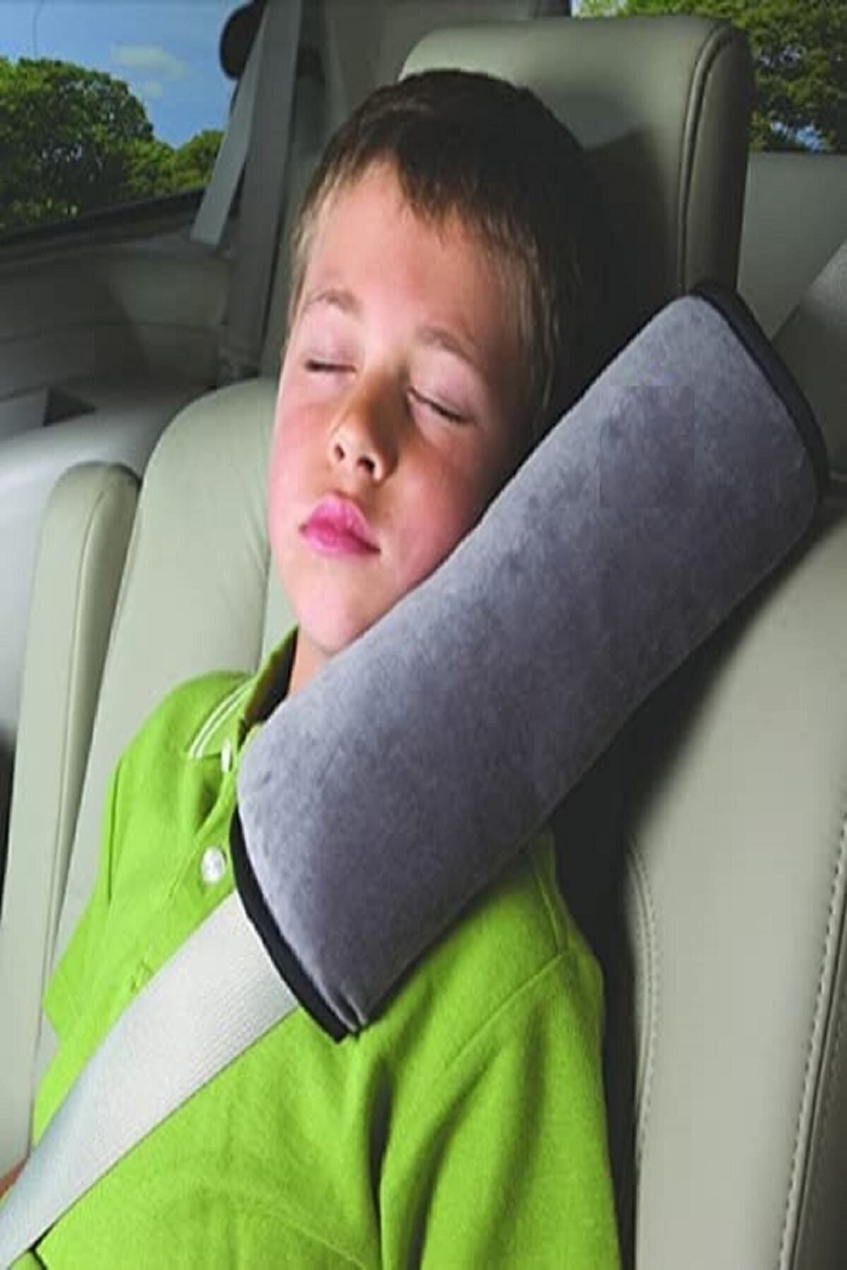 Bundeba-Seat Belt Sleeping Pad Gray Vehicle Car Pillow Auto Seat Belt Pad Child Vehicle Pillow 2