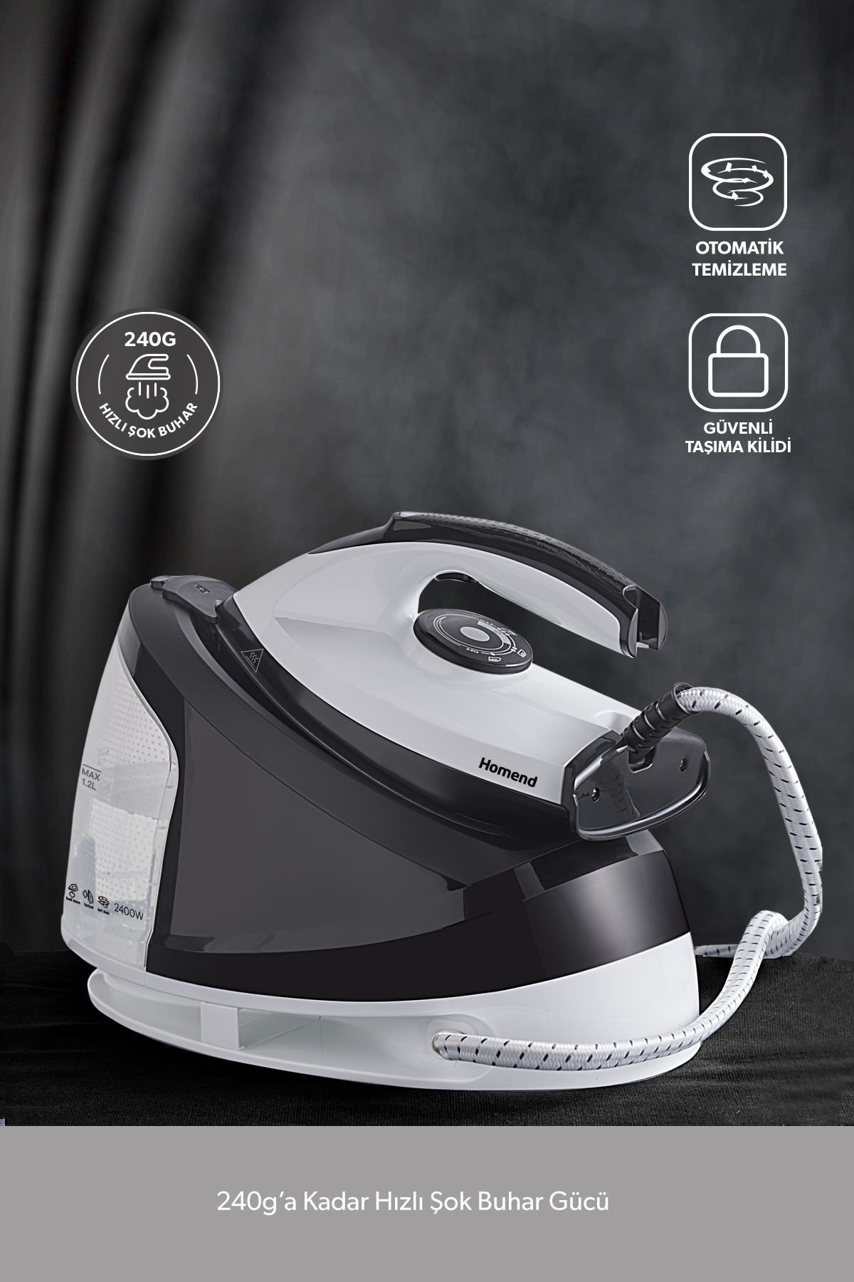 teknotrust Buhar Kazanlı Steamwork 1167H Buhar Kazanlı Ütü Siyah Beyaz Resmi Distribütör Garantili Yok 5-7 Bar
