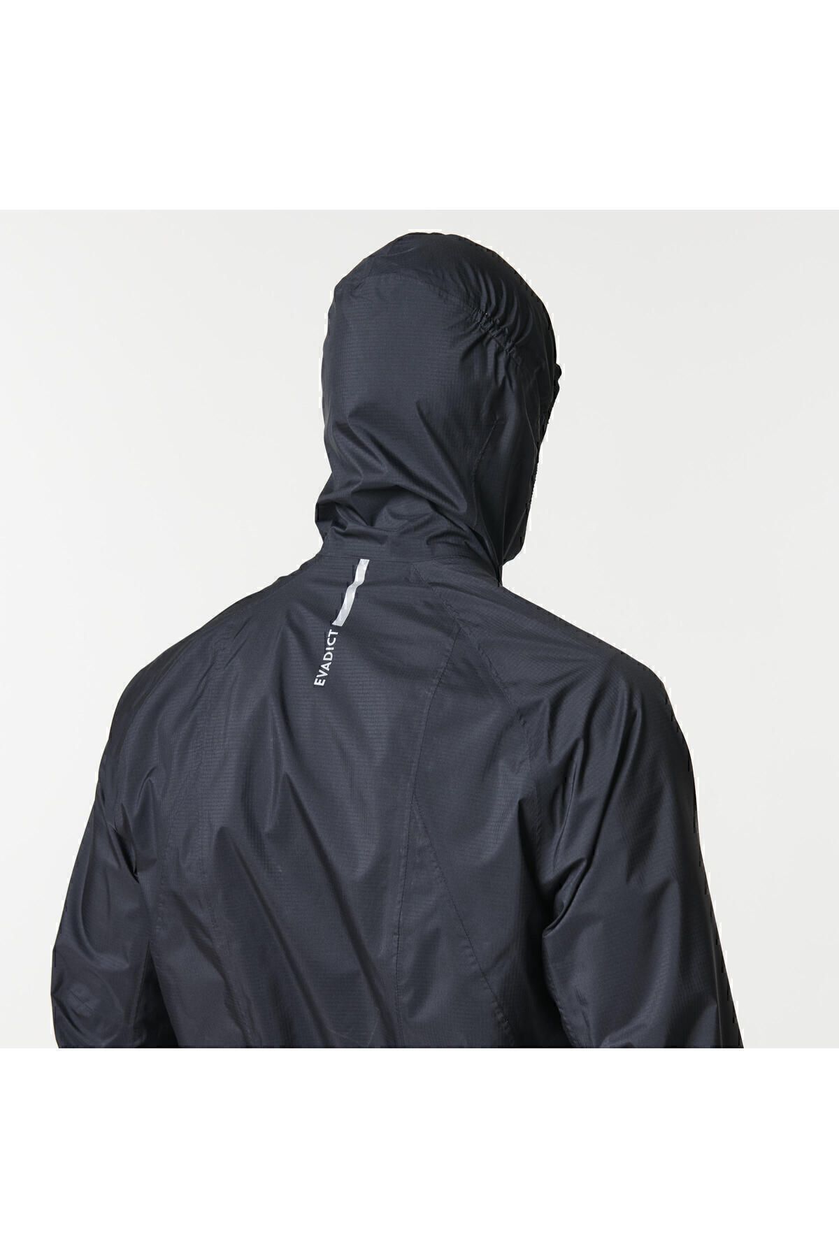 کاپشن ورزشی مشکی مردانه كاپشن ضد آب مدل Evadict Decathlon
