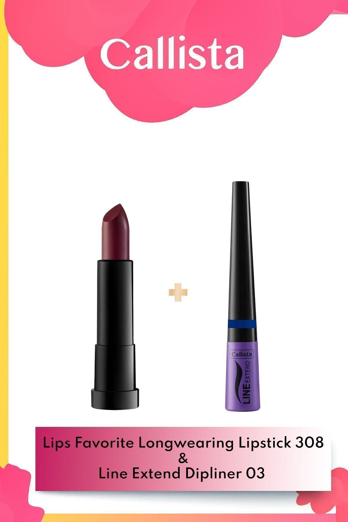 Callista Lips Favorite Longwearing Ruj 308 Vampy Like - Bordo & Line Extend Dipliner 03 Mavi Makyaj Seti - Fiyatı, Yorumları