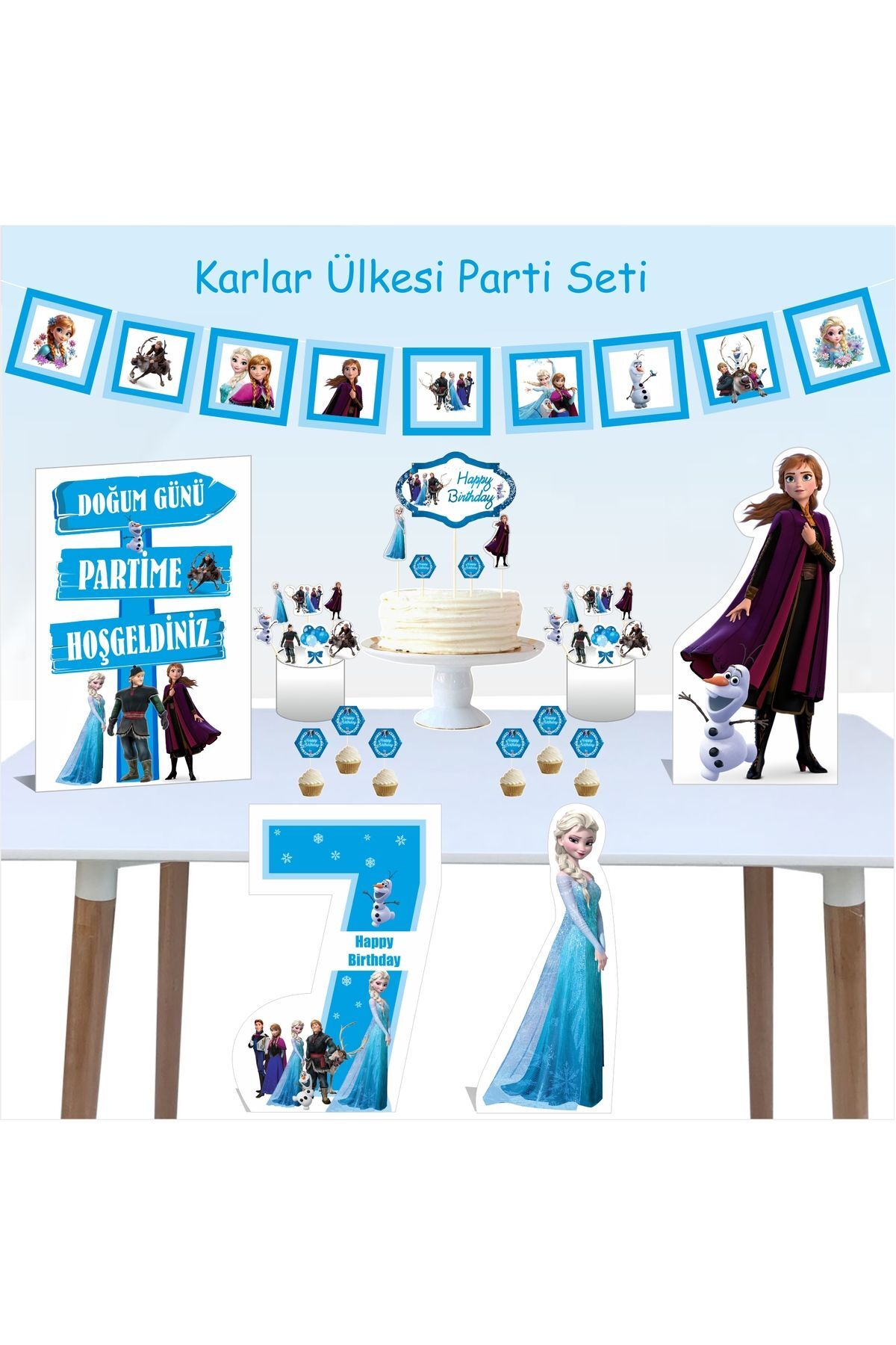 Karlar Ülkesi Elsa 7 Yaş Doğum Günü Parti Paketi