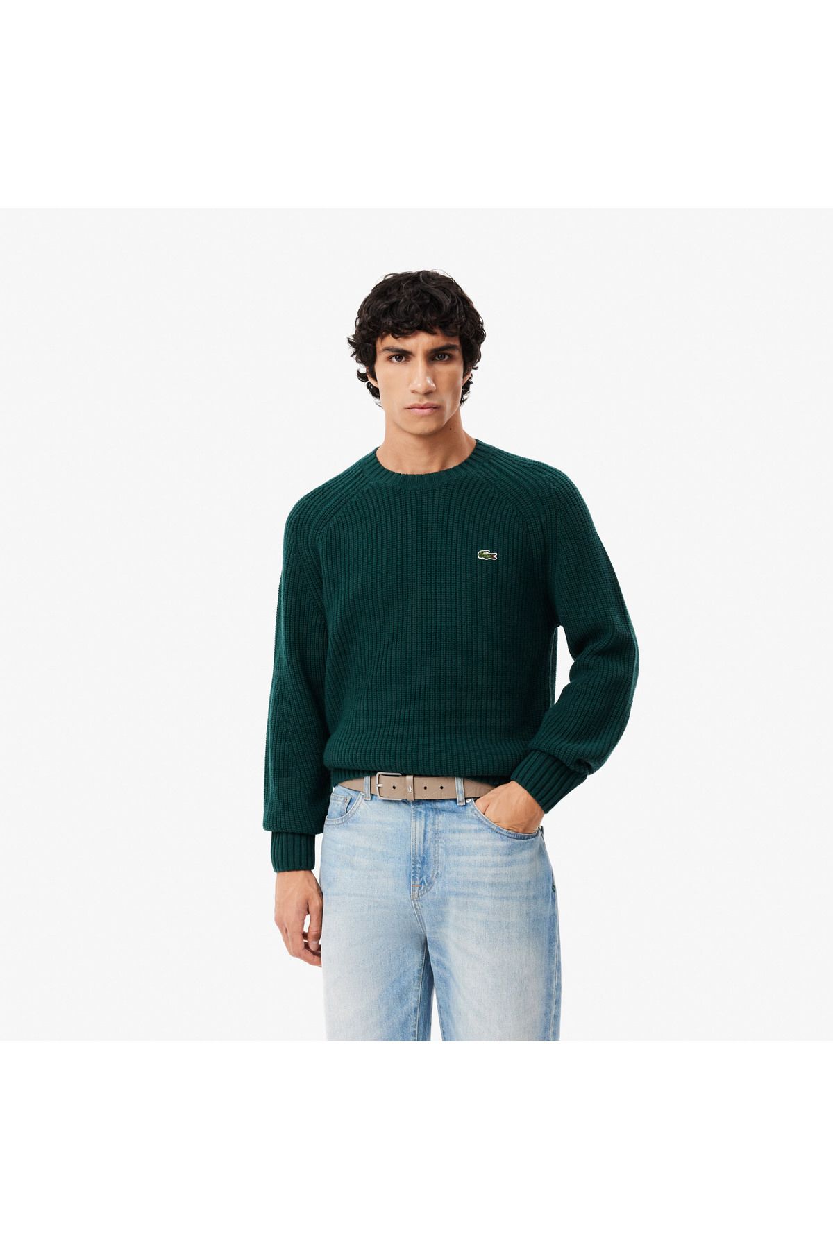 کمربند مشکی مونوگرام مردانه Lacoste