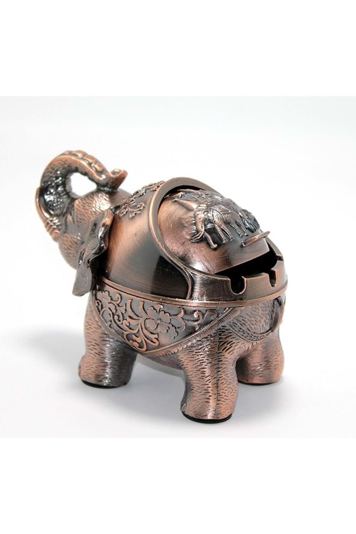 RİMERYA-Metal Elephant Figure Ashtray Alk1656 Decorative Gift 2